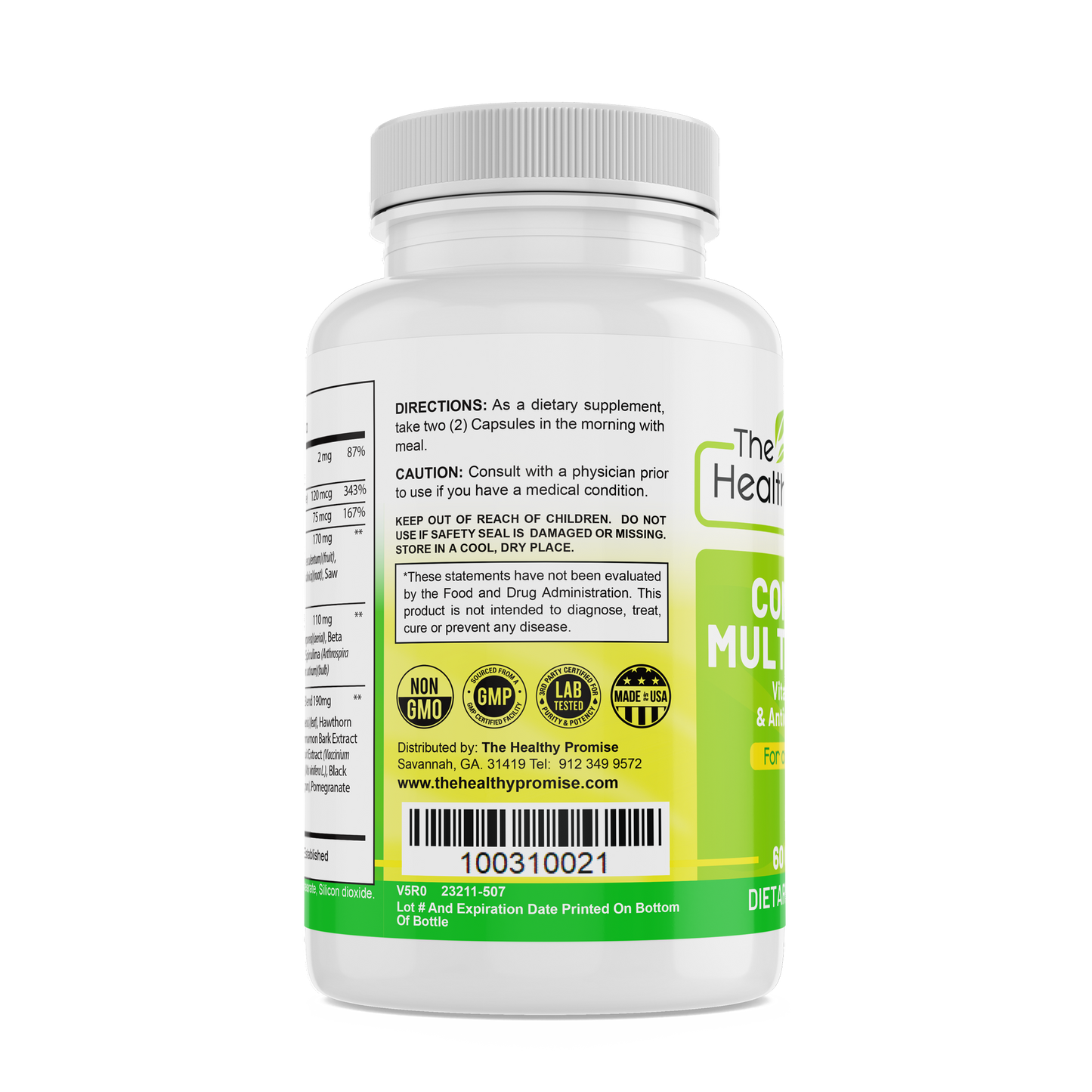 the healthy promise complete multi vitamin dietary supplement bottle suggested use