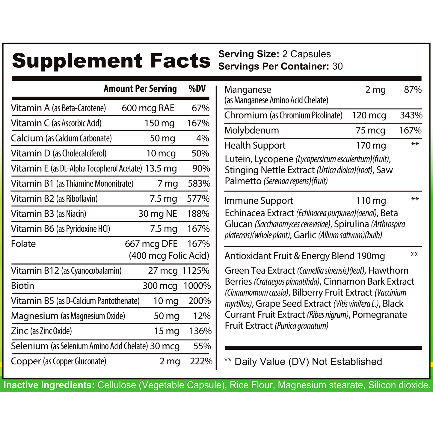 the healthy promise complete multi vitamin dietary supplement facts large view