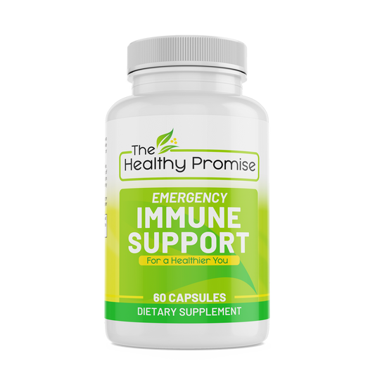 the healthy promise emergency immune support dietary vitamin supplement bottle front view