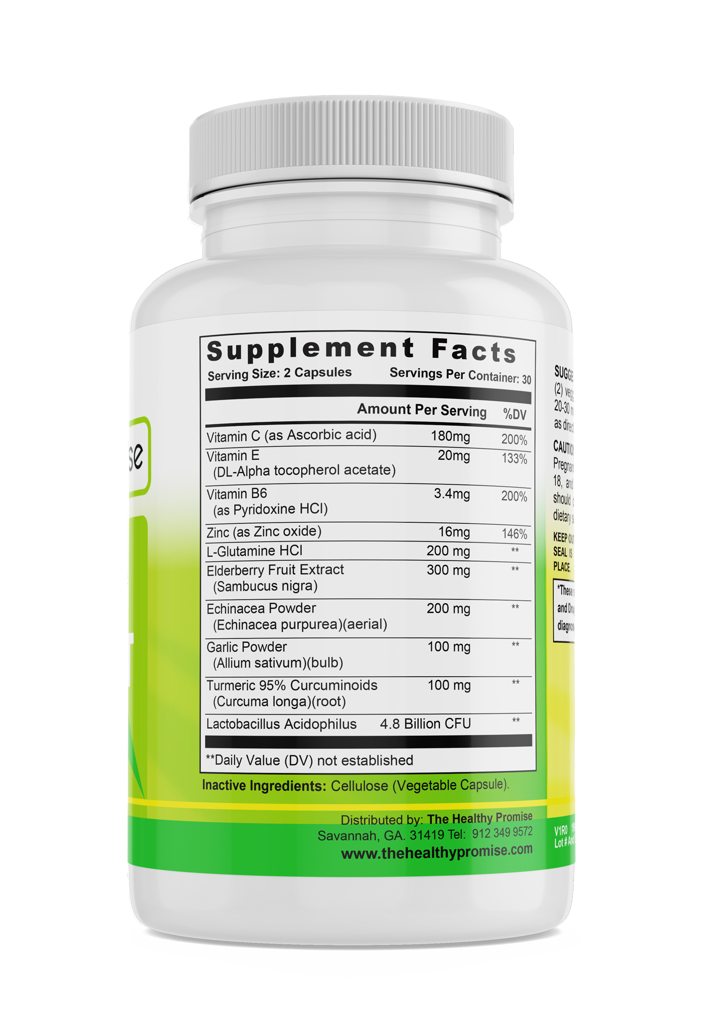 the healthy promise emergency immune support dietary vitamin bottle supplement facts