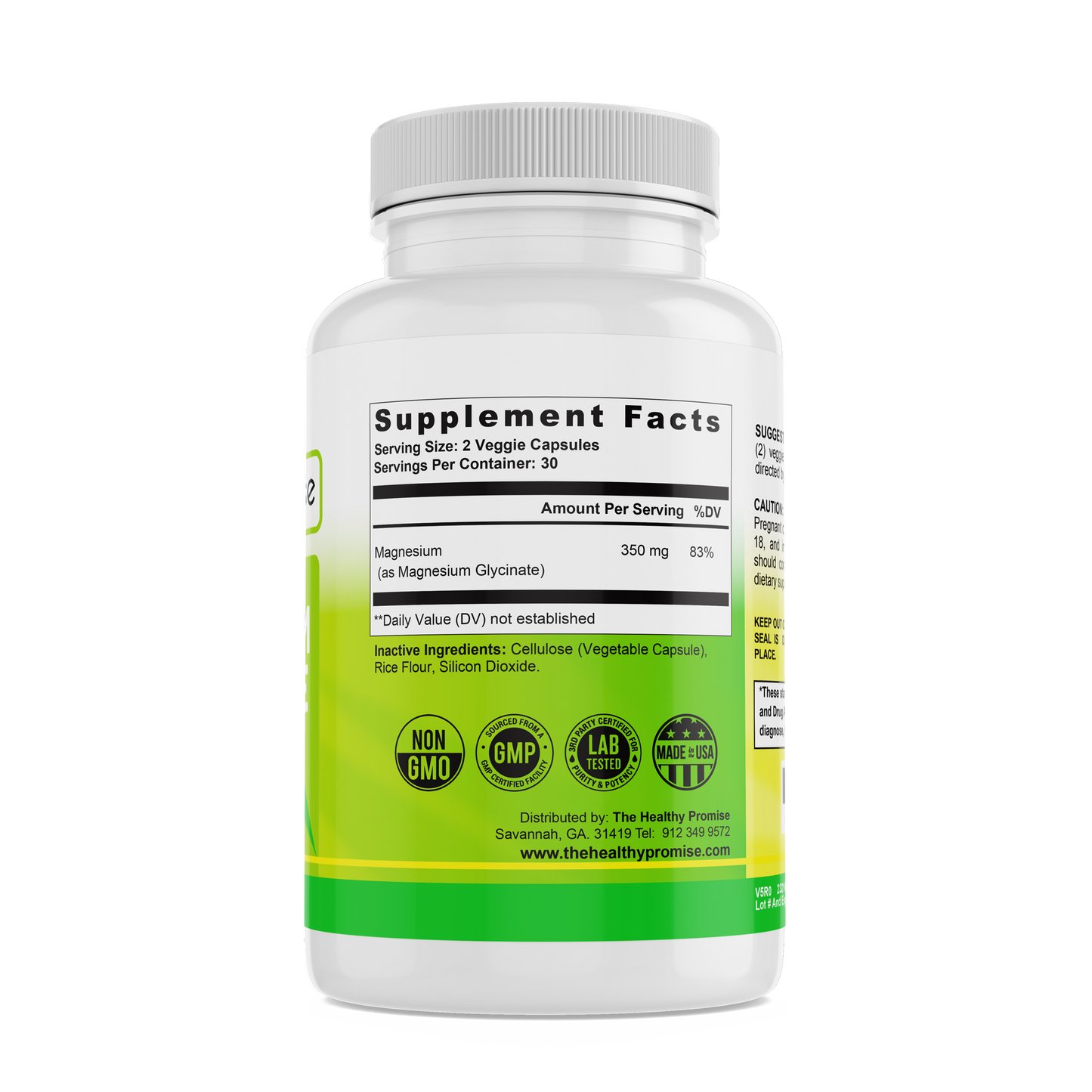 the healthy promise magnesium glycinate vitamin bottle supplement facts