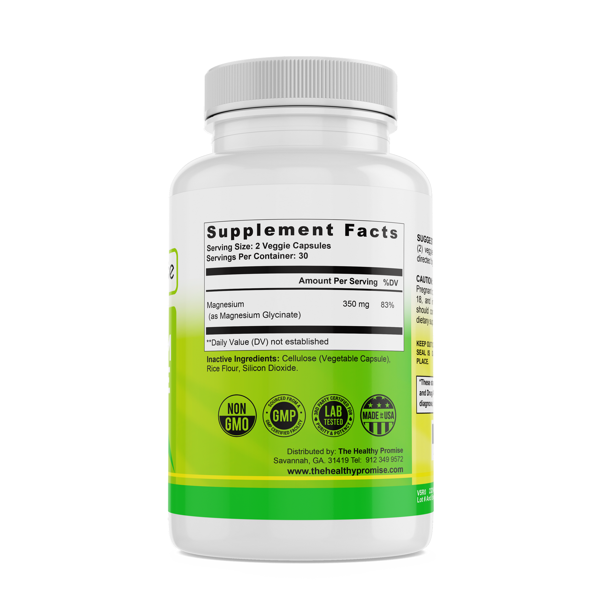the healthy promise magnesium glycinate vitamin bottle supplement facts