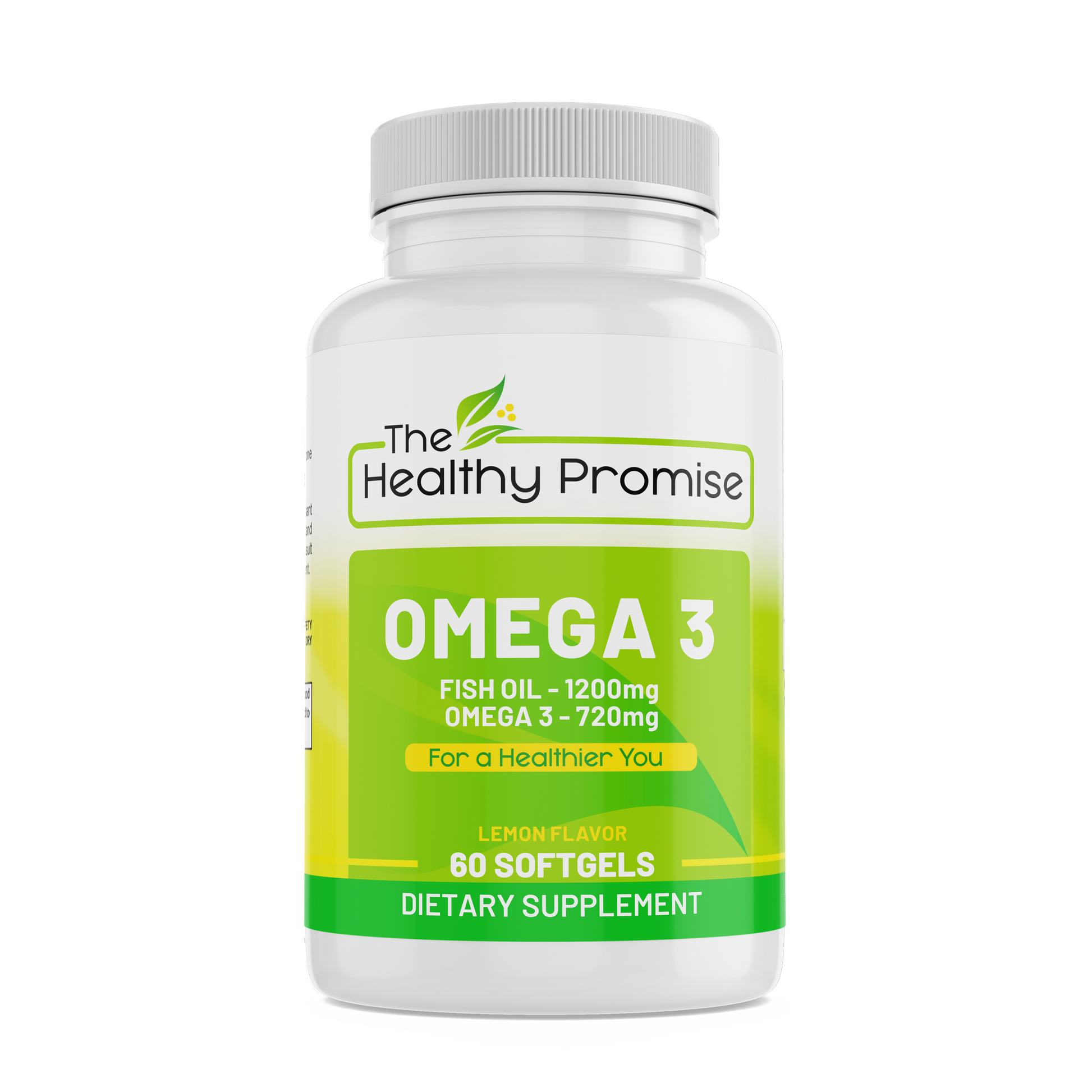 the healthy promise omega 3 fish oil dietary supplement bottle front view