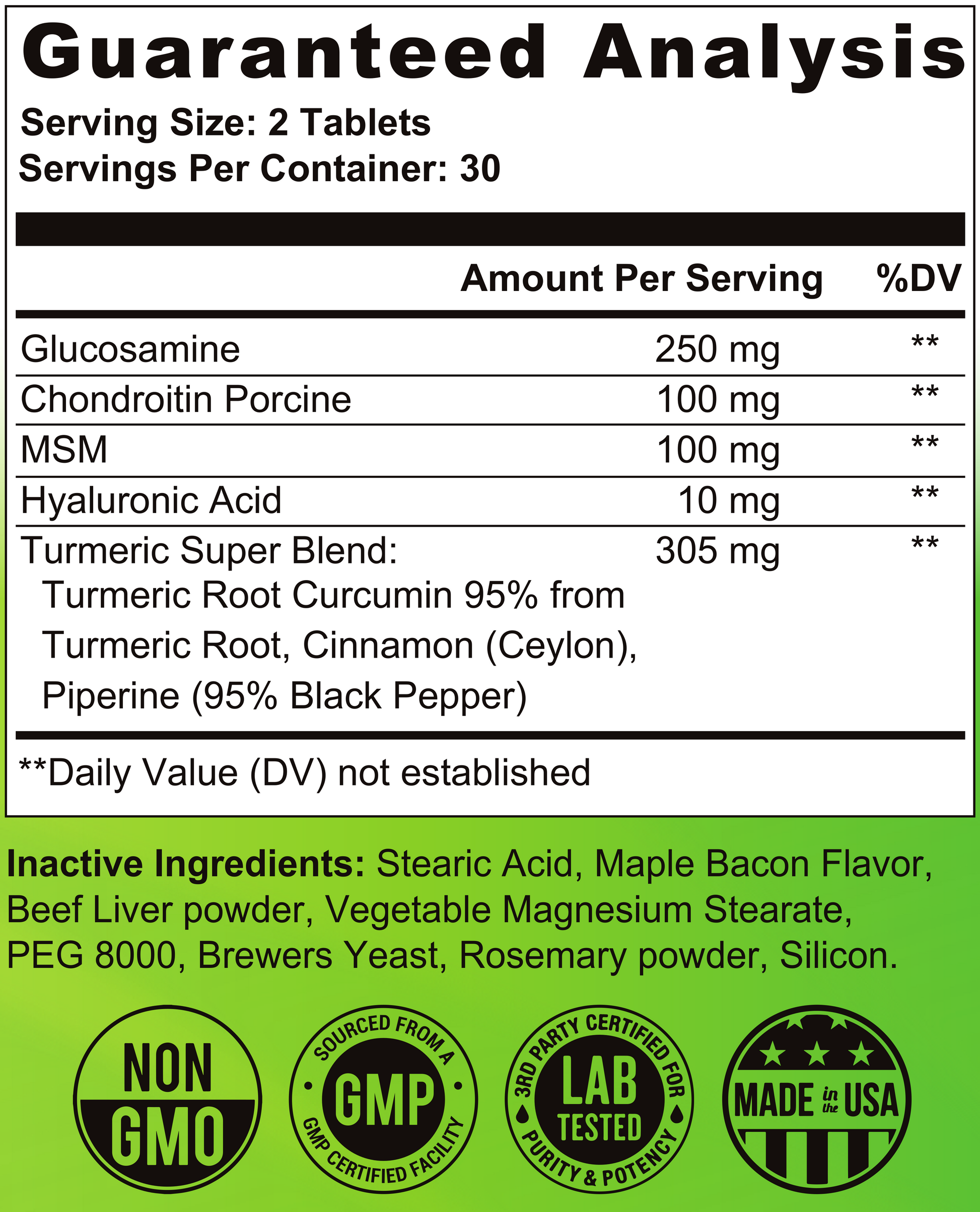 the healthy promise pet hip joint turmeric dietary vitamin supplement fact large view