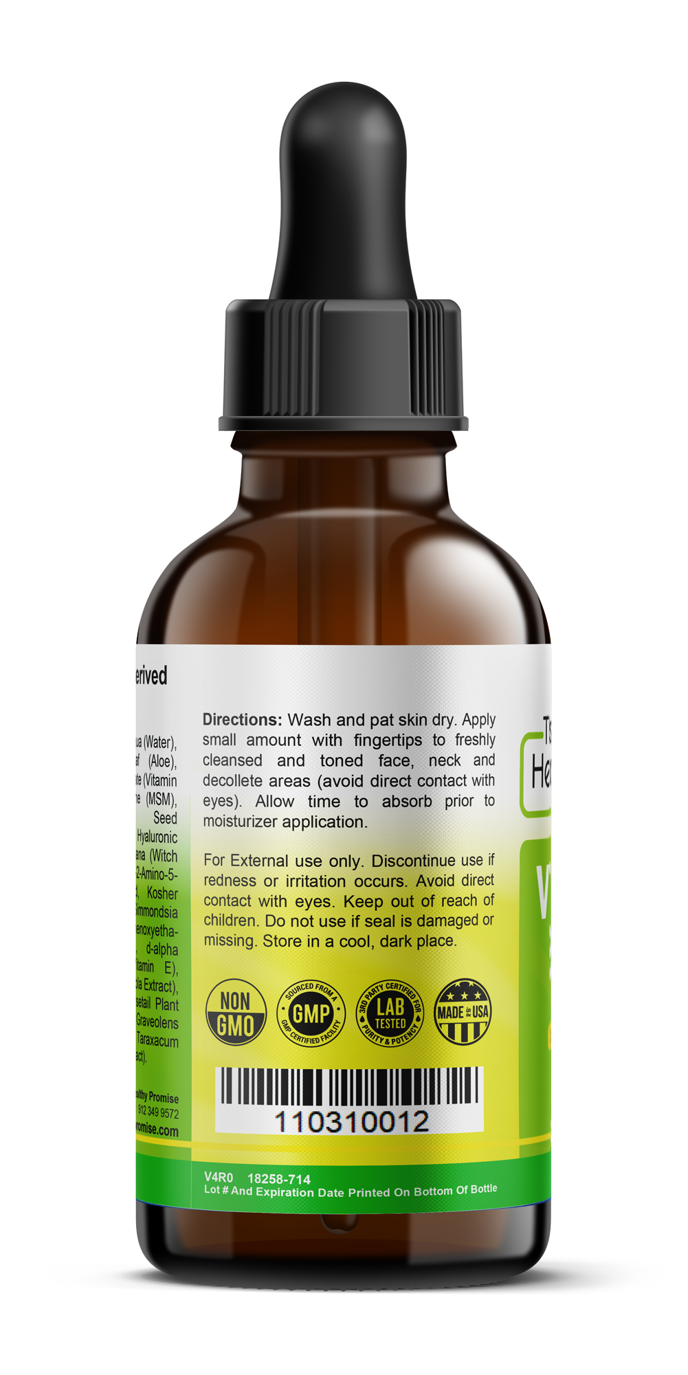 the healthy promise vitamin serum dietary supplement bottle directions