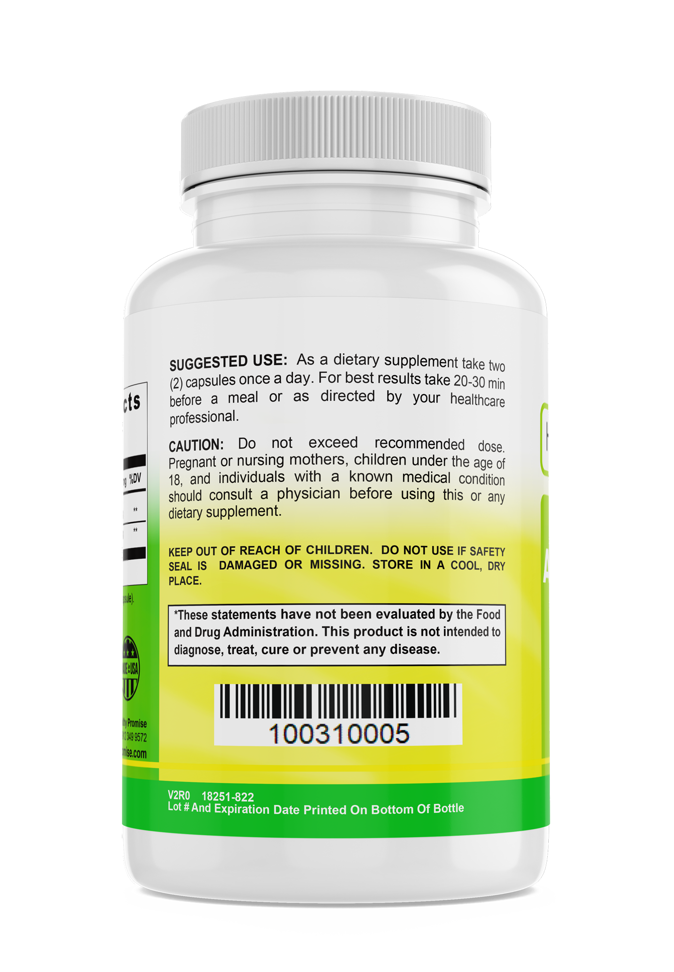 the healthy promise ashwagandha dietary vitamin supplement bottle suggested use