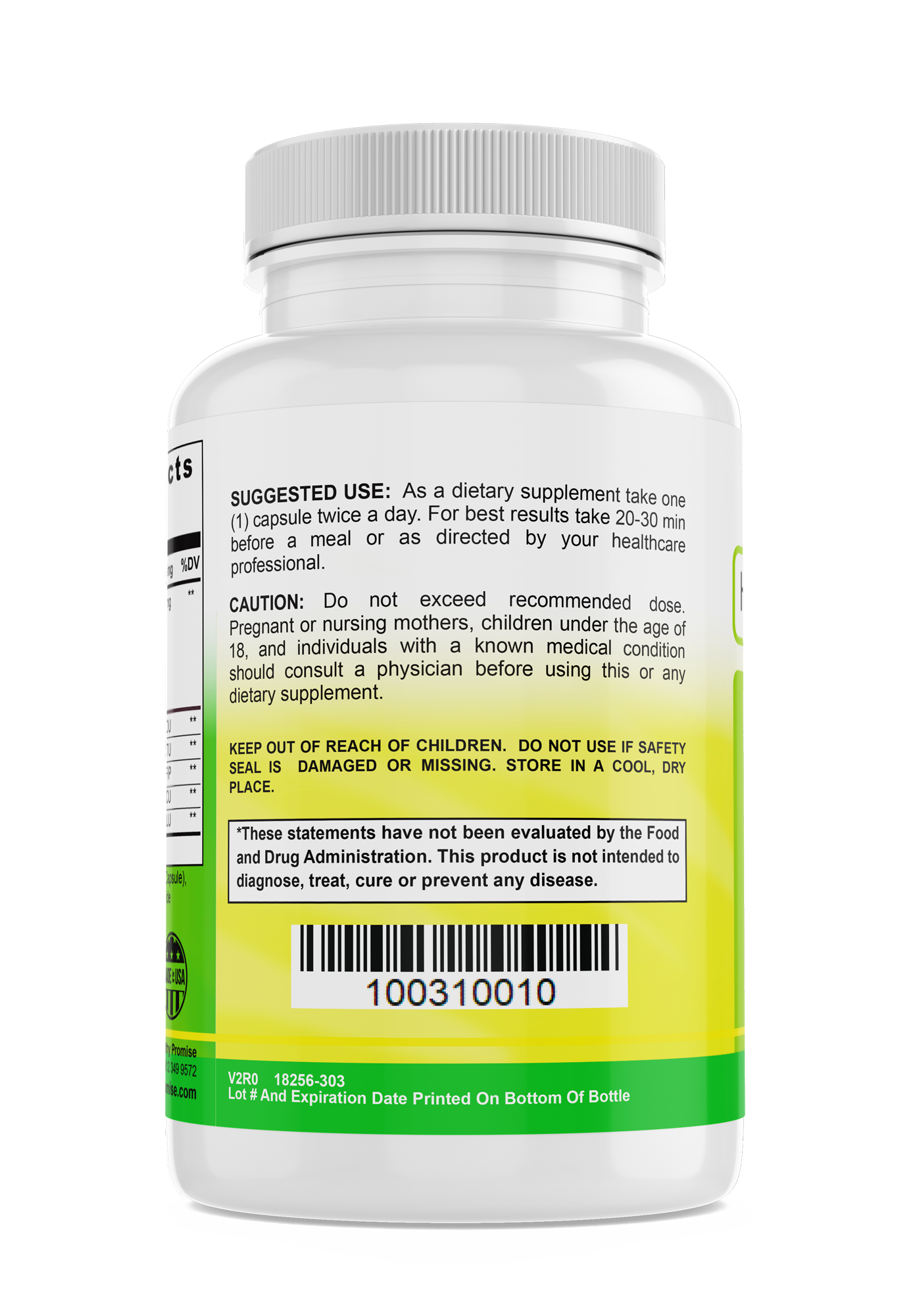 the healthy promise digestive enzyme dietary vitamin supplement bottle suggested use