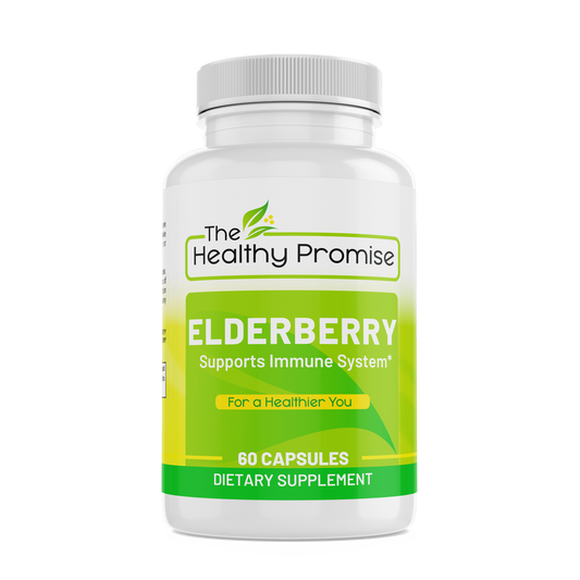 the healthy promise elderberry dietary vitamin supplement bottle front view