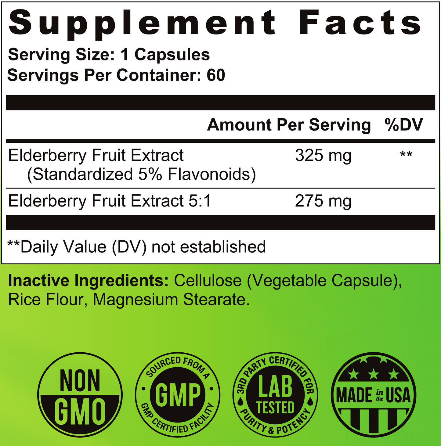 the healthy promise elderberry dietary vitamin supplement facts large view