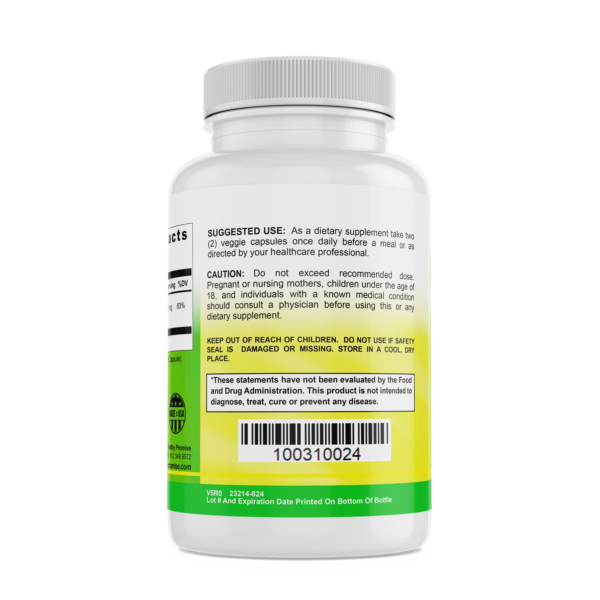 the healthy promise magnesium glycinate vitamin supplement bottle suggested use