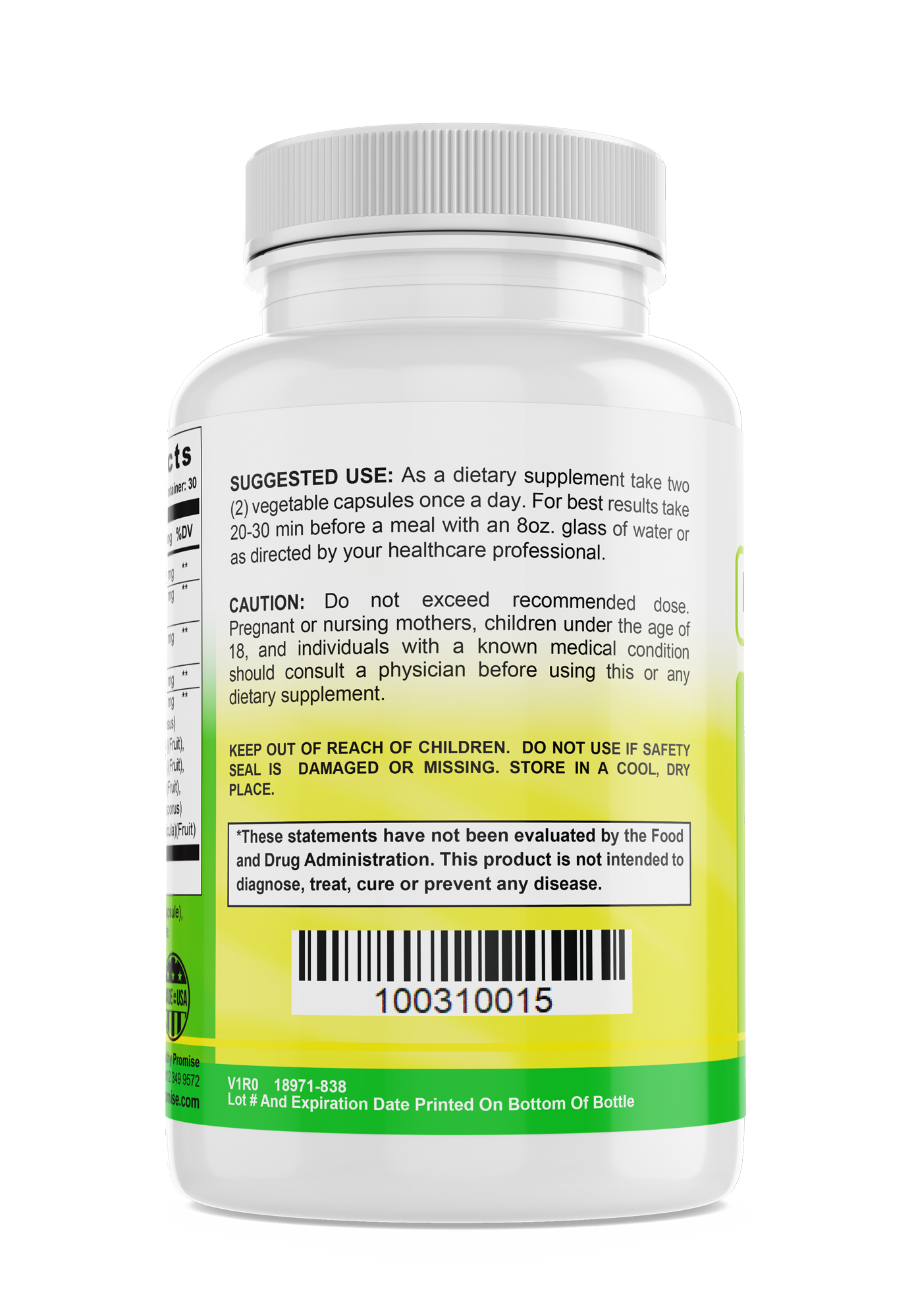 the healthy promise mushroom 10x immune dietary vitamin supplement bottle suggested use