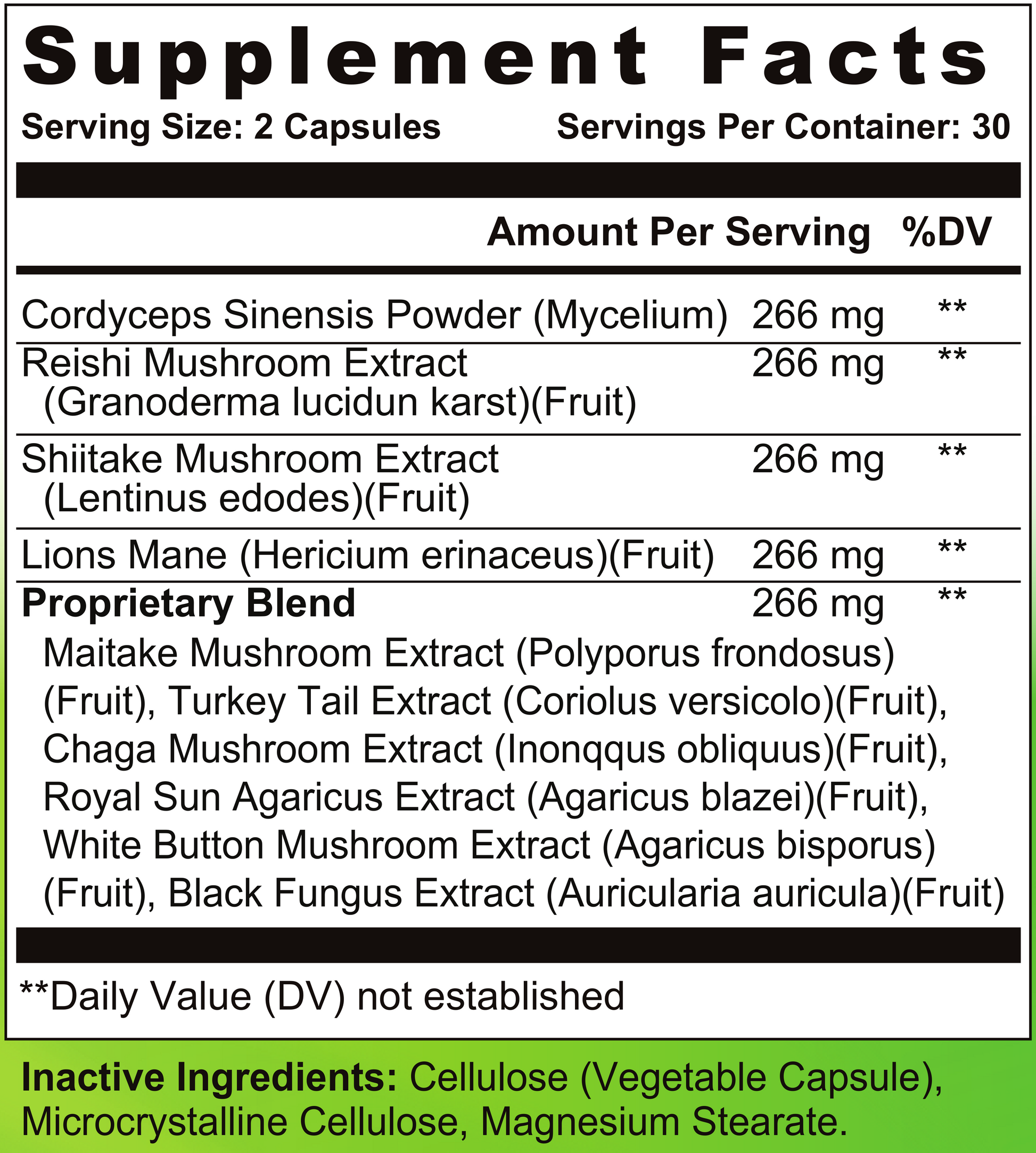 the healthy promise mushroom 10x immune dietary vitamin supplement facts large view