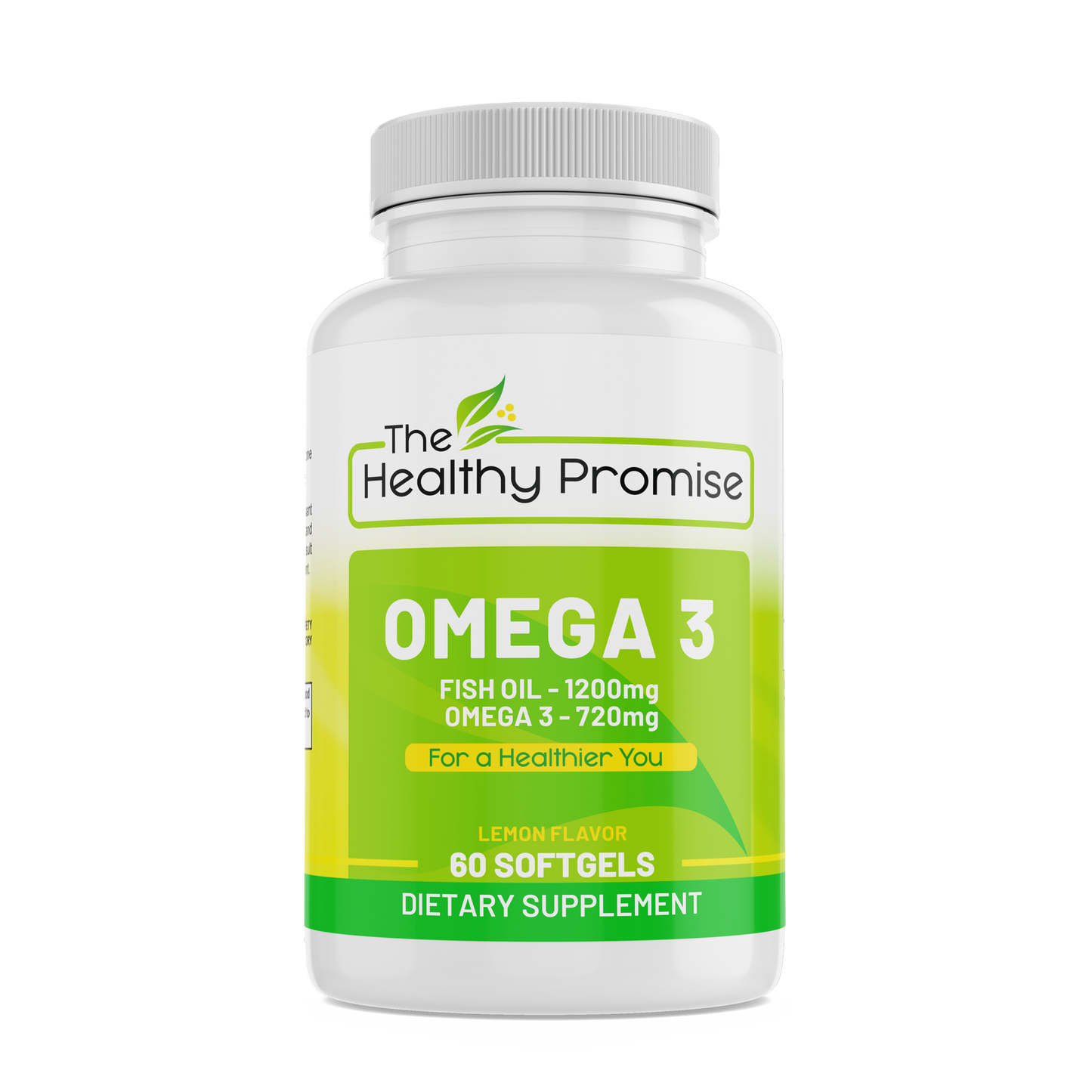 the healthy promise omega 3 fish oil dietary supplement bottle front view