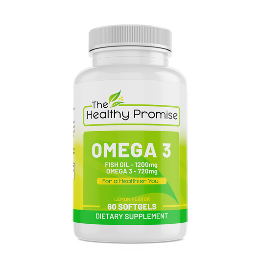 the healthy promise omega 3 fish oil dietary supplement bottle front view
