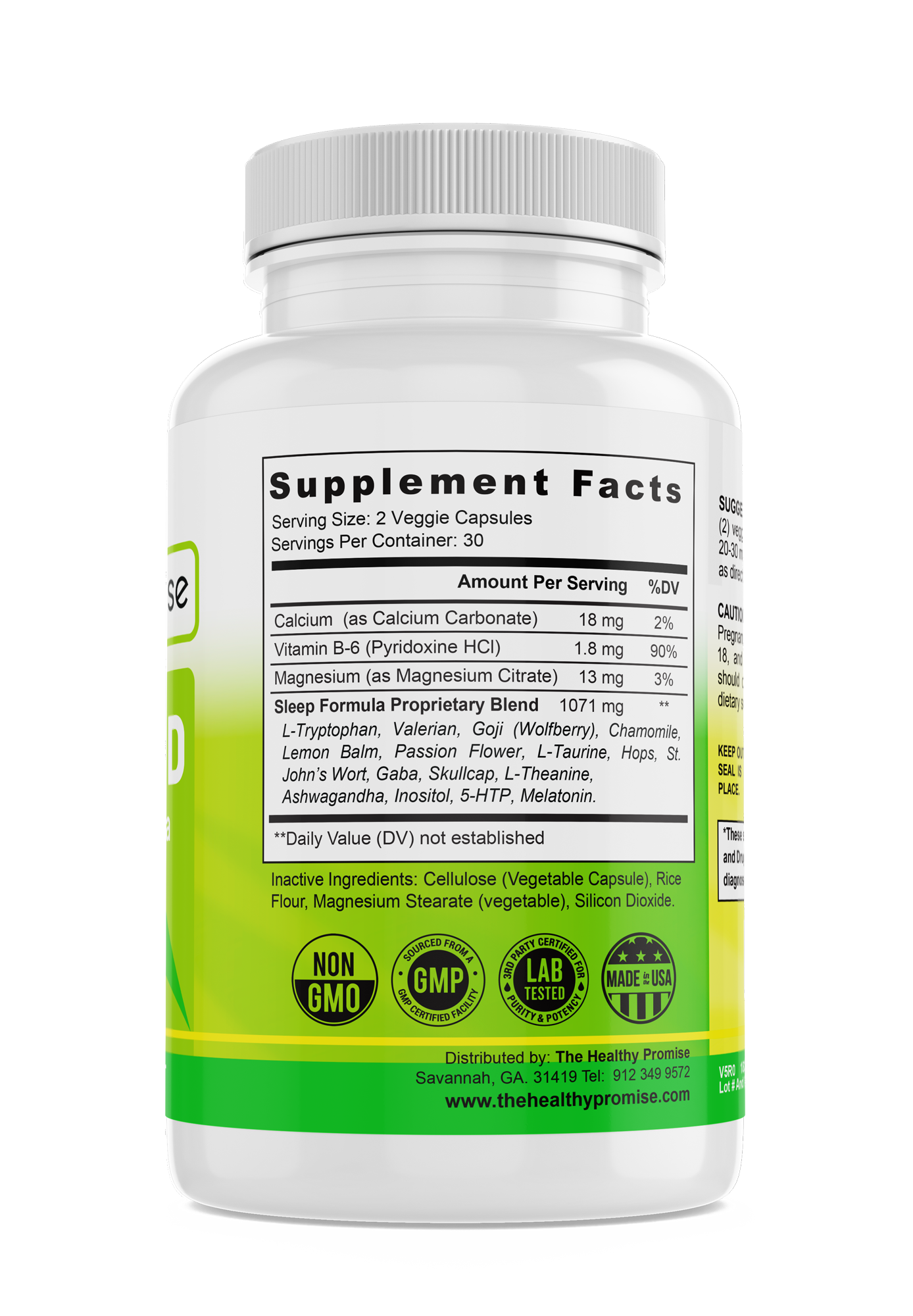 the healthy promise sleep formula dietary vitamin bottle supplement facts
